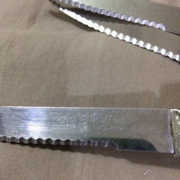 Regent Sheffield England Steak Knives Set Of 6 Stainless Wood-Look Handles 8.5" - Picture 5 of 5